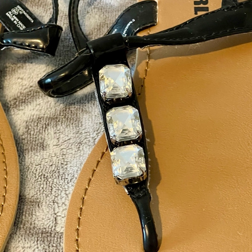 WURL Black Patent Jeweled Sandals Women’s Size 8 – NIB - Picture 4 of 6